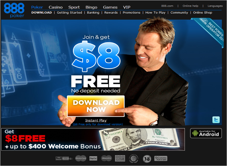 Как получить бонус в 888 Poker