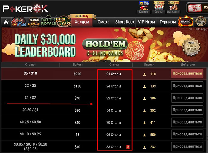 Кеш-игры в ПокерОК