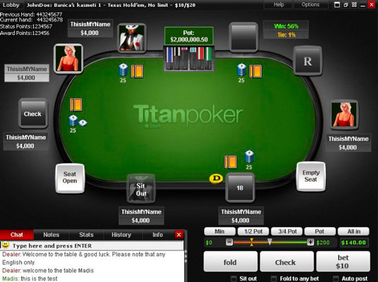 Техасский Холдем в Titan Poker