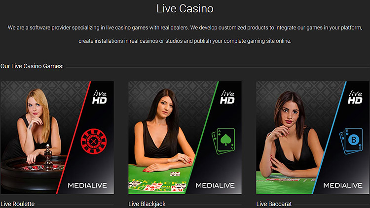 Интерфейс Medialivecasino