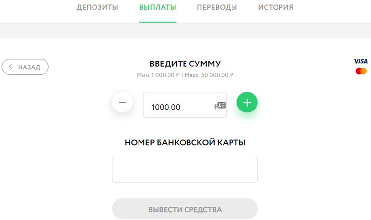 Вывод 1,000 руб.